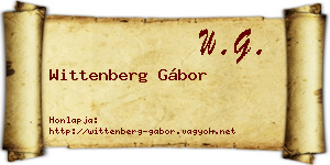 Wittenberg Gábor névjegykártya